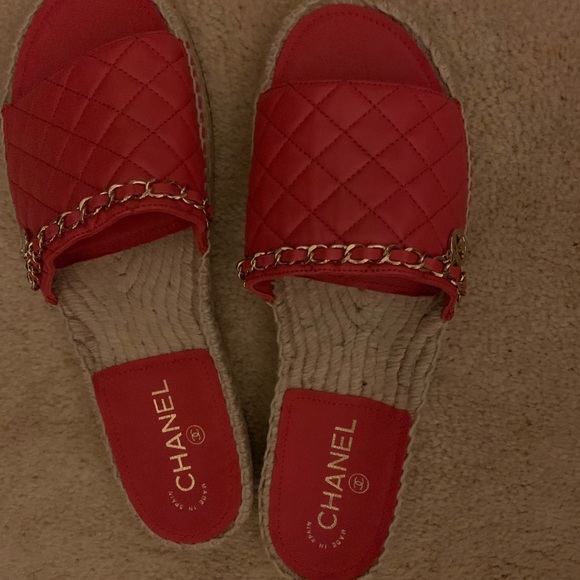 Chanel Shoes - Chanel Leather Biarritz sandals 41